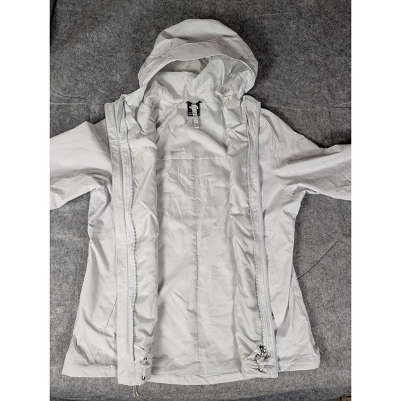 The North Face DryVent Rain Jacket Womens Light Gray Full Zip Hooded Shell LG - Picture 8 of 13